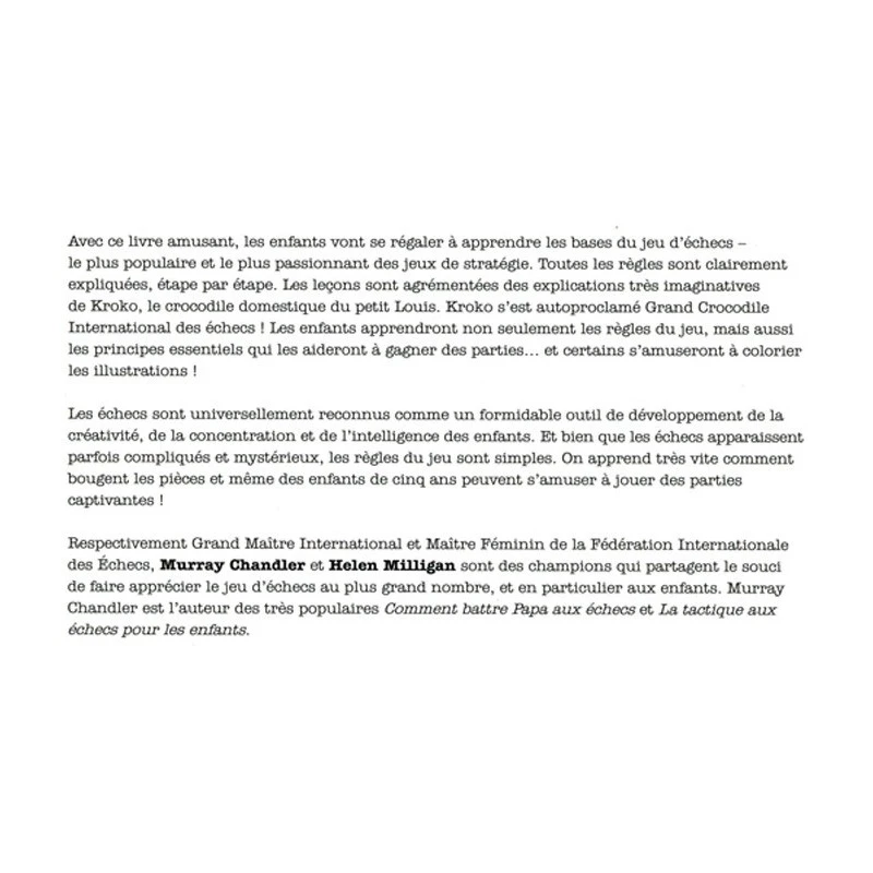 CHANDLER - Les Echecs, Un Jeu D'Enfant! 3 CHANDLER - Les Echecs, Un Jeu D'Enfant!
