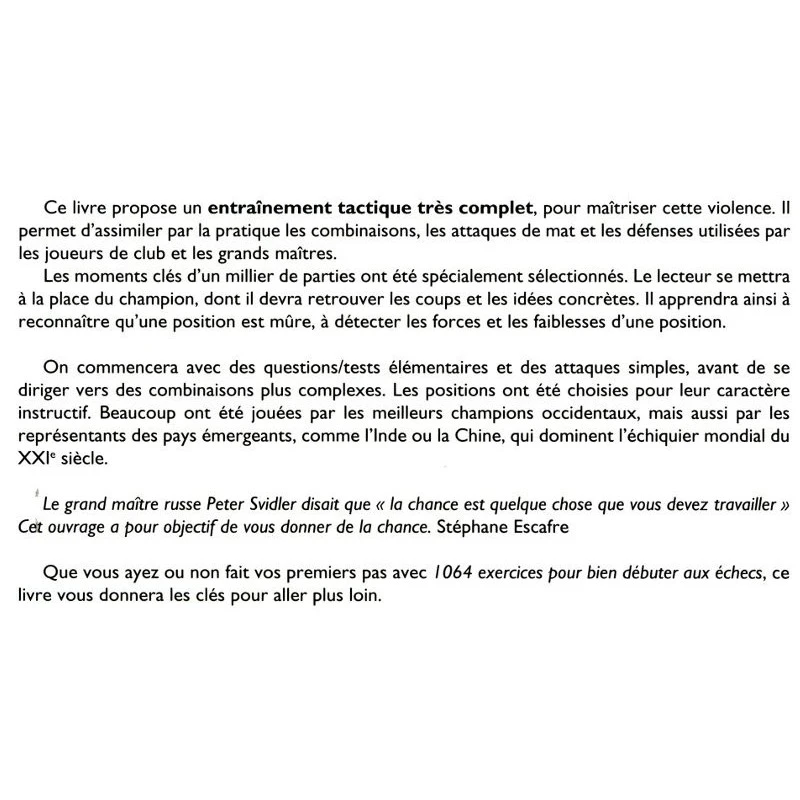 ESCAFRE - 1000 Exercices Pour Bien Progresser Aux échecs 3 ESCAFRE - 1000 Exercices Pour Bien Progresser Aux échecs