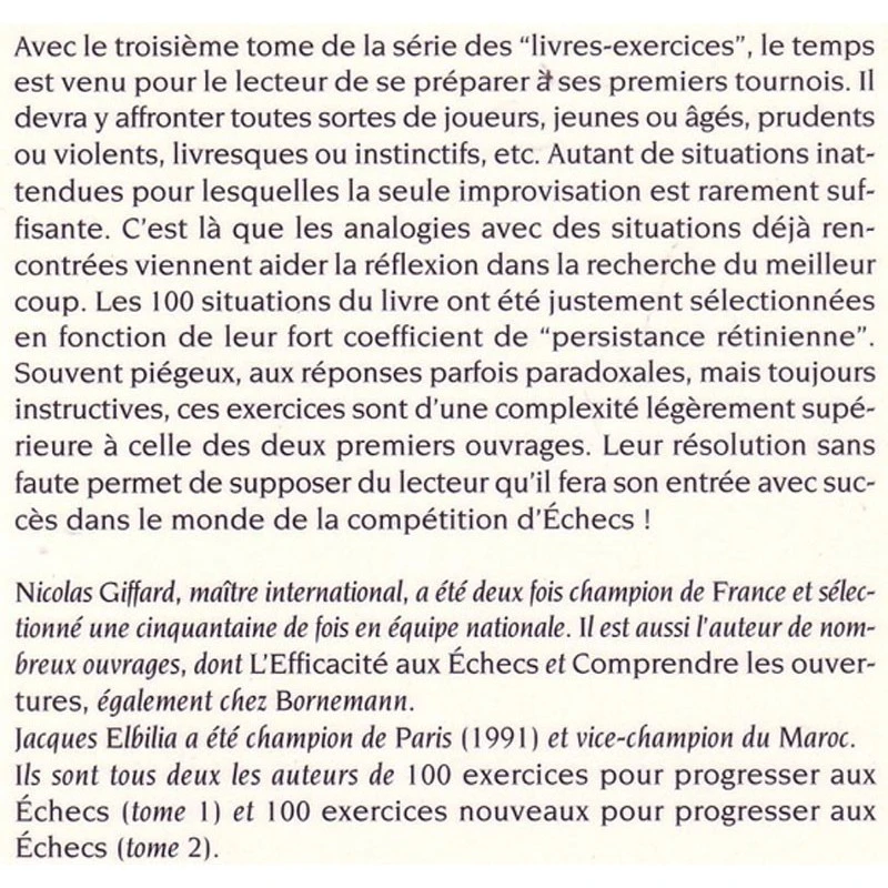 GIFFARD, ELBILIA - 100 Exercices Pour Vous Préparer Aux Tournois, Tome 3 4 GIFFARD, ELBILIA - 100 Exercices Pour Vous Préparer Aux Tournois, Tome 3 – Image 2