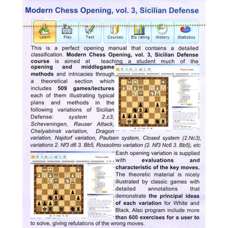 Modern Chess Opening Vol.3 Sicilian Defense (1.e4 C5) CD-Rom 4 Modern Chess Opening Vol.3 Sicilian Defense (1.e4 C5) CD-Rom – Image 2