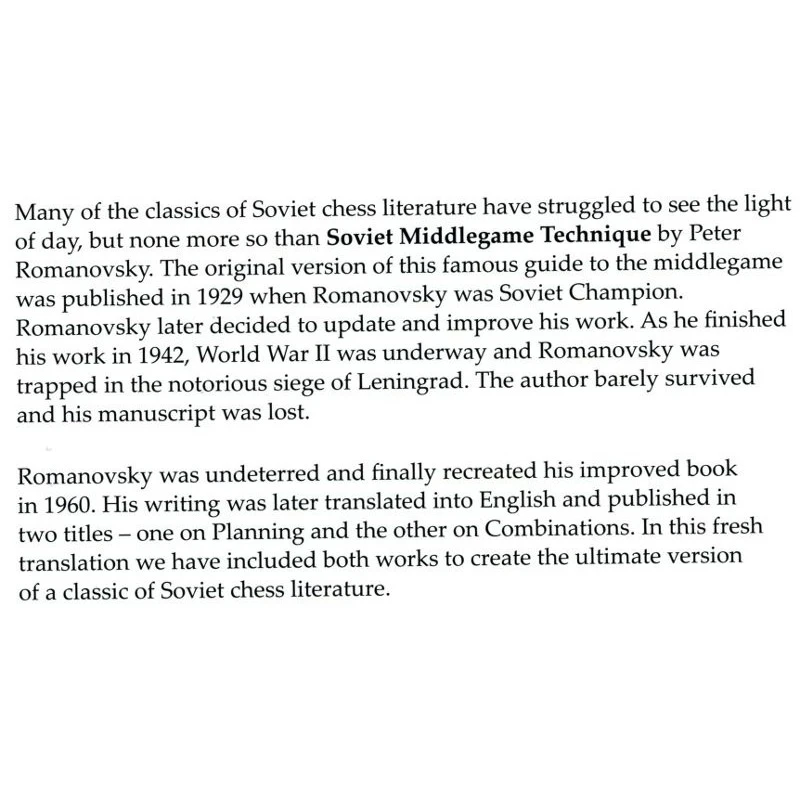 ROMANOVSKY - Soviet Middlegame Technique 4 ROMANOVSKY - Soviet Middlegame Technique – Image 2