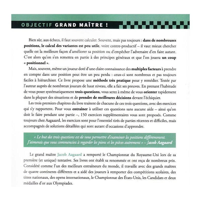 Aagaard - Le Jeu Positionnel Aux échecs 4 Aagaard - Le Jeu Positionnel Aux échecs – Image 2