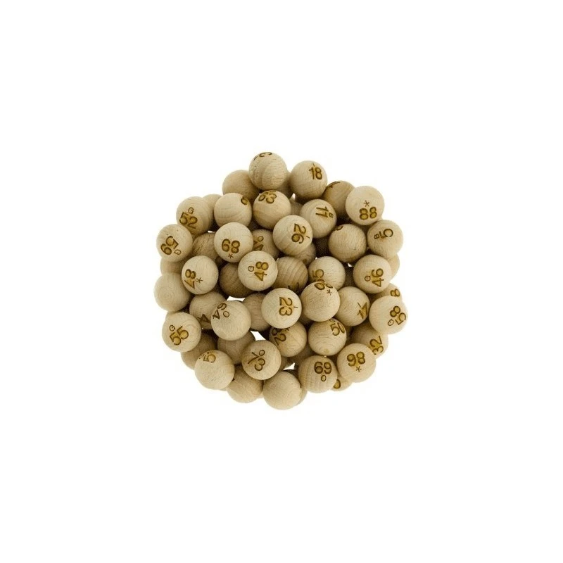 Boules De Loto Et Bingo - 90 Boules 20mm En Bois 3 Boules De Loto Et Bingo - 90 Boules 20mm En Bois