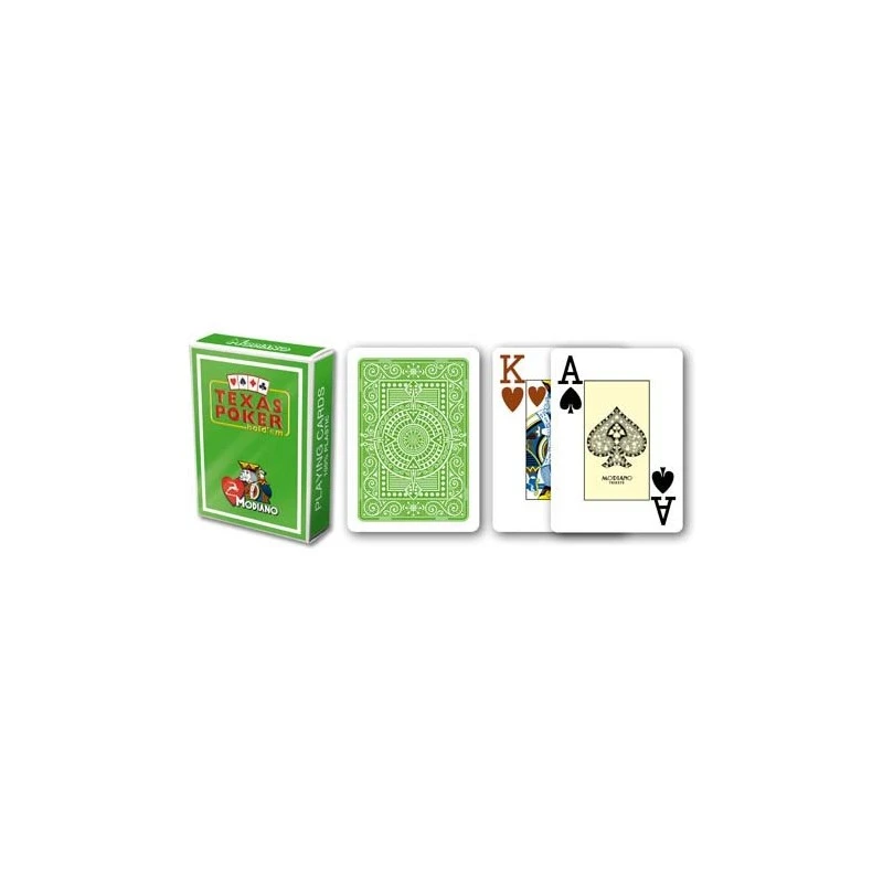 Cartes à Jouer Poker Texas Plastic Modiano Thé Vert 4 Cartes à Jouer Poker Texas Plastic Modiano Thé Vert – Image 2