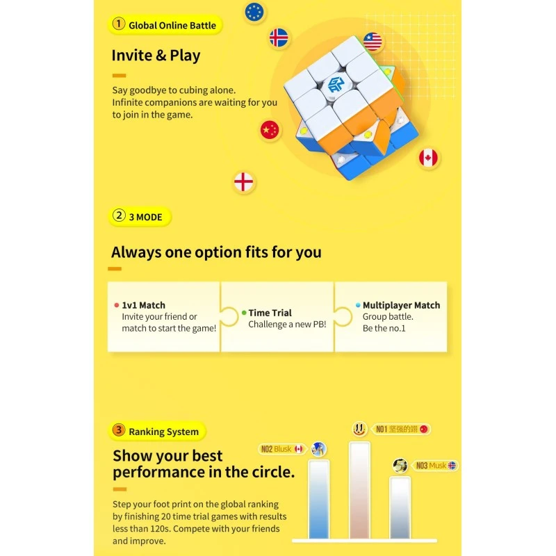 Cube 3x3 Gan 356 I Carry - Stickerless 5 Cube 3x3 Gan 356 I Carry - Stickerless – Image 3