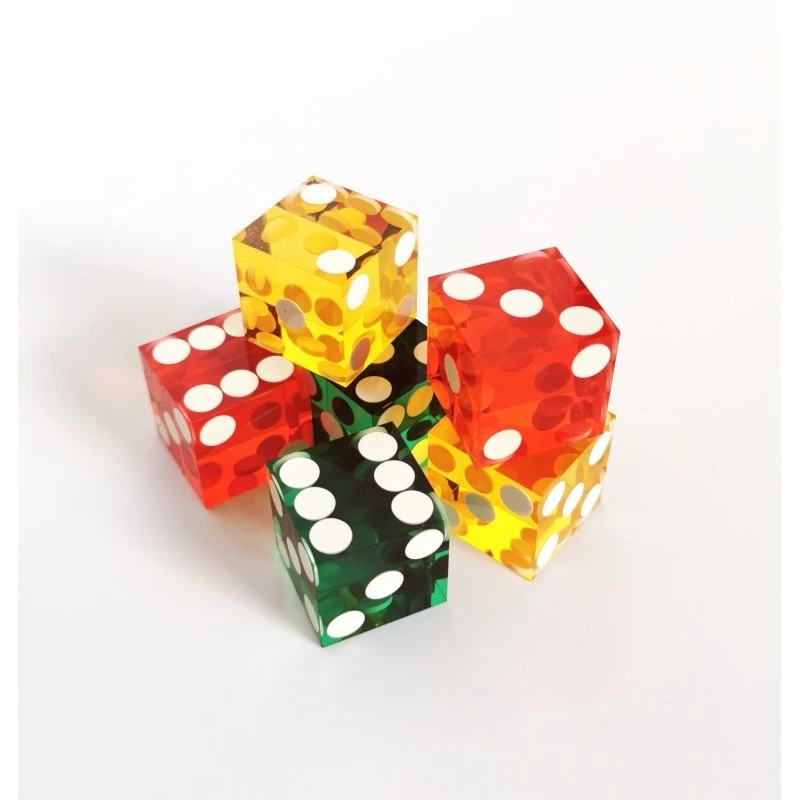 Dés De Casino (x6) - Rouge, Jaune Et Vert 3 Dés De Casino (x6) - Rouge, Jaune Et Vert