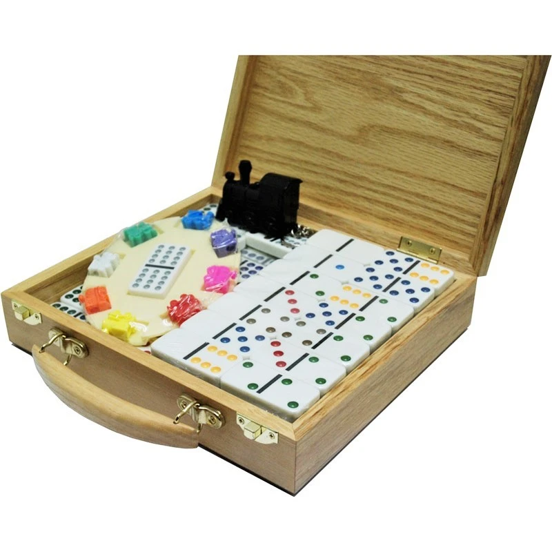 Dominos Mexicains Double 12 - Boite Bois 3 Dominos Mexicains Double 12 - Boite Bois