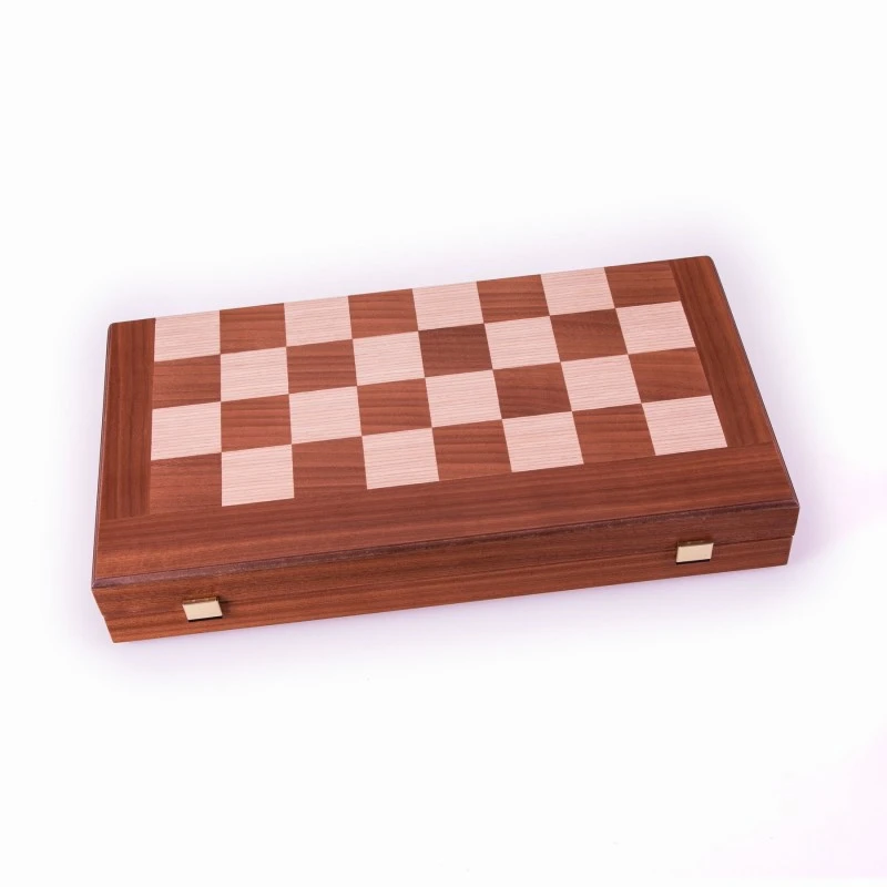 Jeu D'Echecs Et Backgammon 48cm Acajou 4 Jeu D'Echecs Et Backgammon 48cm Acajou – Image 2