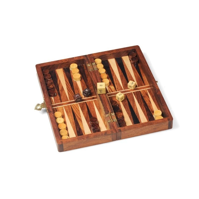 Dames Françaises Et Backgammon Magnétique En Bois 20cm 5 Dames Françaises Et Backgammon Magnétique En Bois 20cm – Image 3