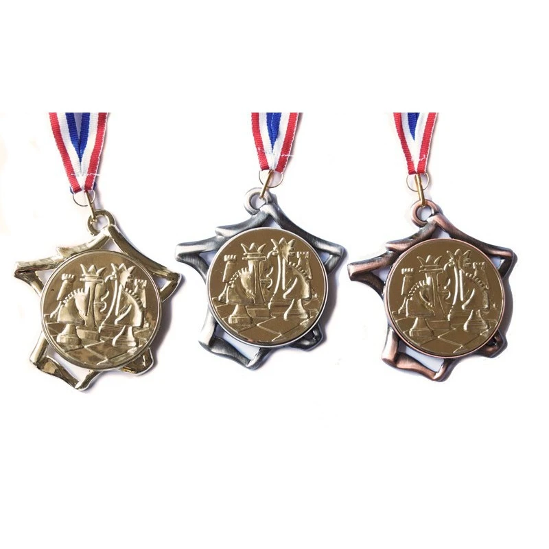 Médaille échecs 70 Mm Or, Argent Ou Bronze 3 Médaille échecs 70 Mm Or, Argent Ou Bronze