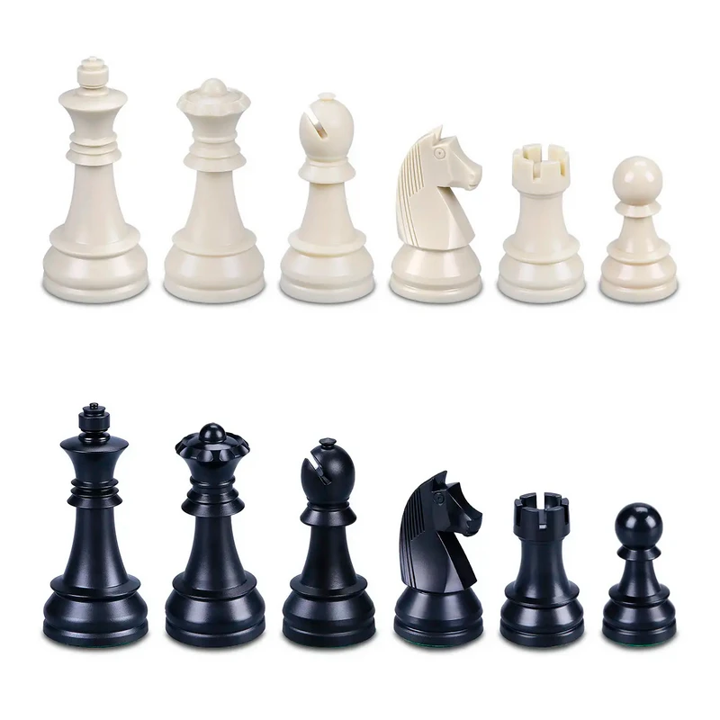 Pièces Echecs Plastique Lestées Design Standard - Taille 5 3 Pièces Echecs Plastique Lestées Design Standard - Taille 5