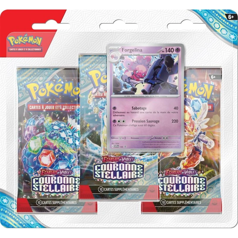 Pokemon Pack 3 Boosters EV07 : Couronne Stellaire 3 Pokemon Pack 3 Boosters EV07 : Couronne Stellaire