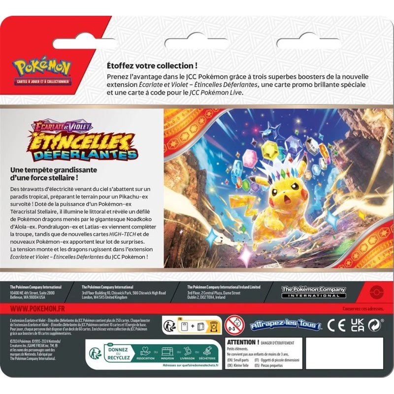 Pokemon Tripack Etincelles Déferlantes EV08 5 Pokemon Tripack Etincelles Déferlantes EV08 – Image 3