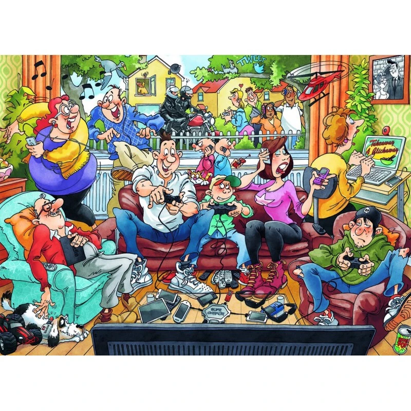 Puzzle 1000 Pièces - Une Vraie Soirée D'autrefois - Wasgij 3 Puzzle 1000 Pièces - Une Vraie Soirée D'autrefois - Wasgij