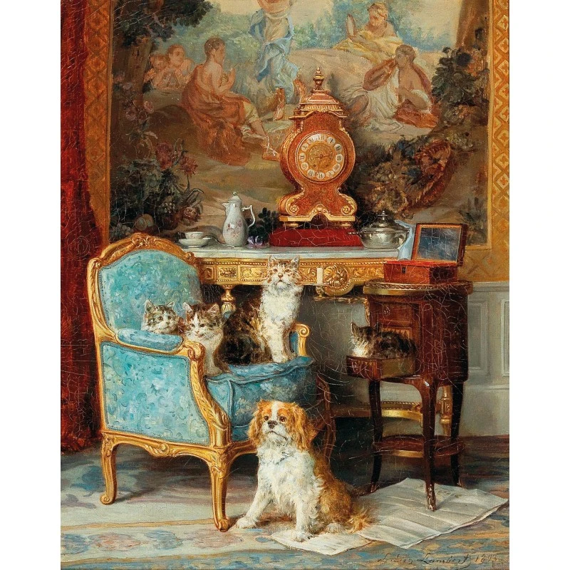 Puzzle 150 Pièces - Famille De Chats Et Chien Hc, Lambert 3 Puzzle 150 Pièces - Famille De Chats Et Chien Hc, Lambert