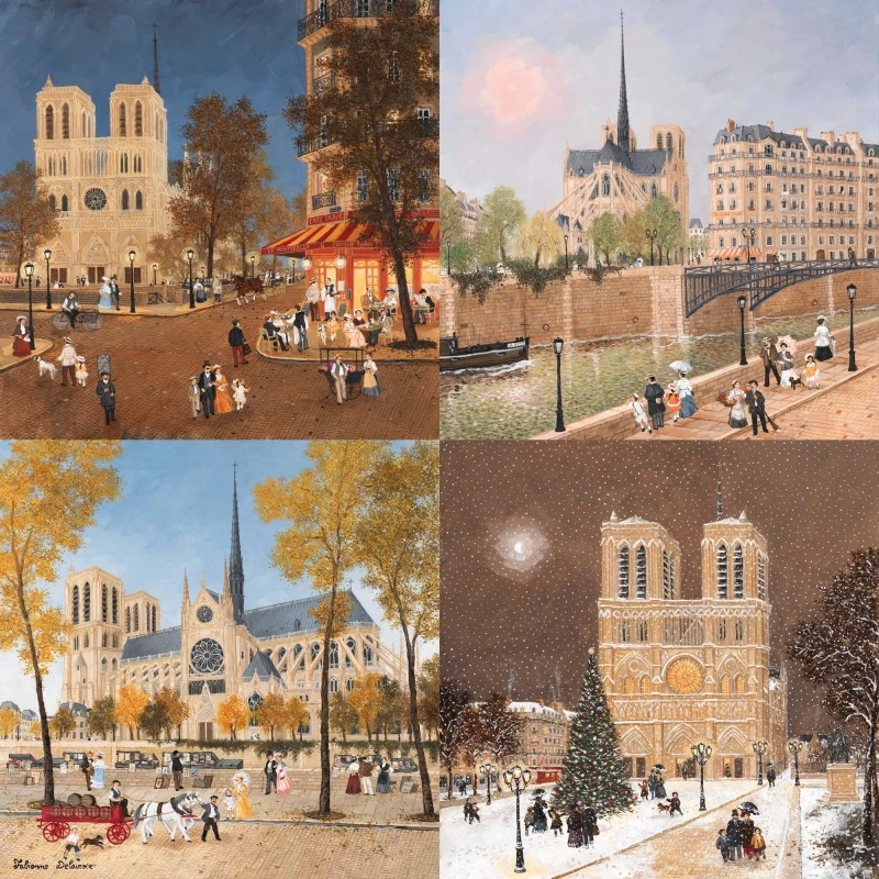 Puzzle 1800 Pièces - Les Saisons De Notre Dame, Fabienne Delacroix 3 Puzzle 1800 Pièces - Les Saisons De Notre Dame, Fabienne Delacroix