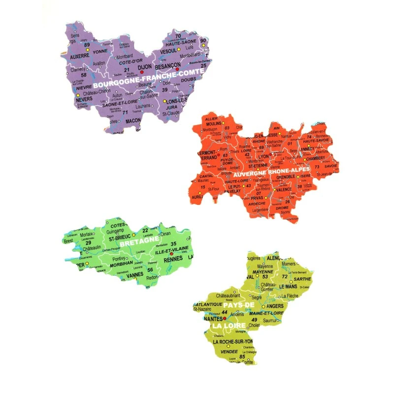 Puzzle 24 Pièces - Carte De France Régions, 5 Puzzle 24 Pièces - Carte De France Régions, – Image 3