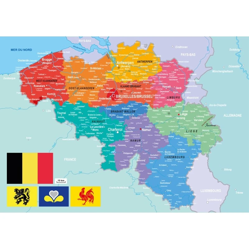 Puzzle 24 Pièces - Carte De La Belgique, 3 Puzzle 24 Pièces - Carte De La Belgique,