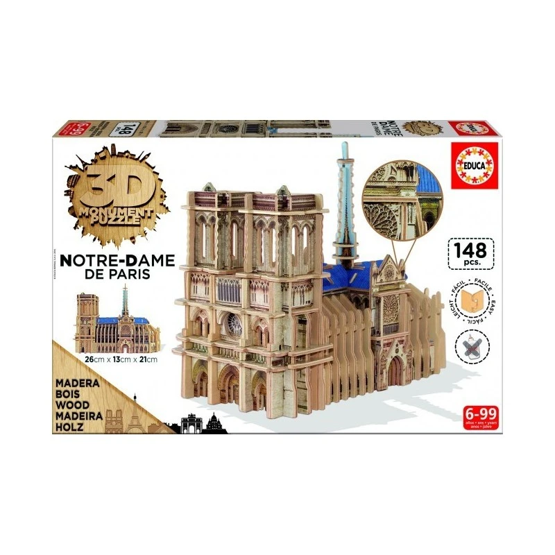 Puzzle 3D Bois Cathédrale Notre-Dame (148 Pcs) 3 Puzzle 3D Bois Cathédrale Notre-Dame (148 Pcs)