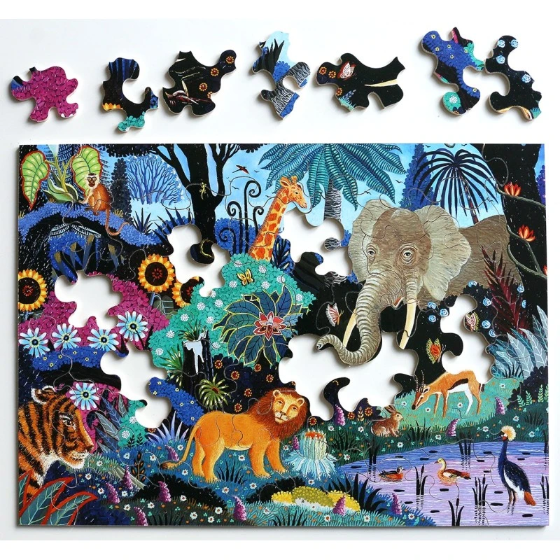 Puzzle 50 Pièces - Nuit Dans La Jungle, Alain Thomas 5 Puzzle 50 Pièces - Nuit Dans La Jungle, Alain Thomas – Image 3