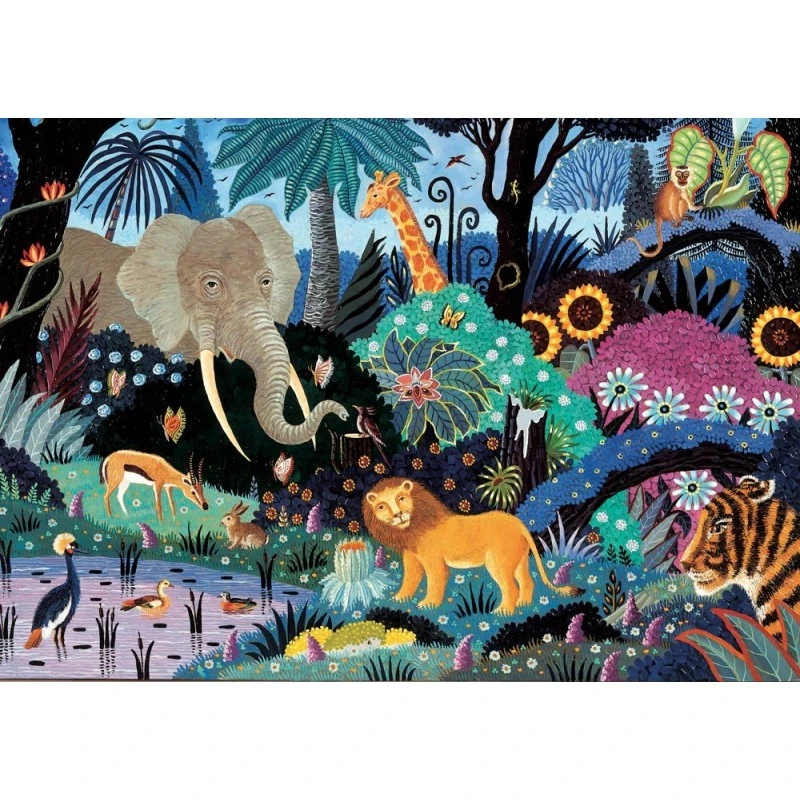 Puzzle 50 Pièces - Nuit Dans La Jungle, Alain Thomas 3 Puzzle 50 Pièces - Nuit Dans La Jungle, Alain Thomas