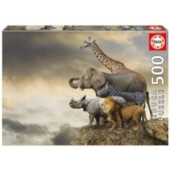 Puzzle 500 Pièces - Animaux Au Bord De La Falaise