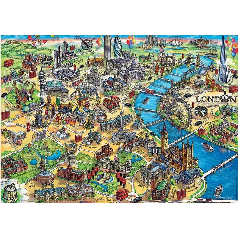 Puzzle 500 Pièces - City Map Londres 3 Puzzle 500 Pièces - City Map Londres