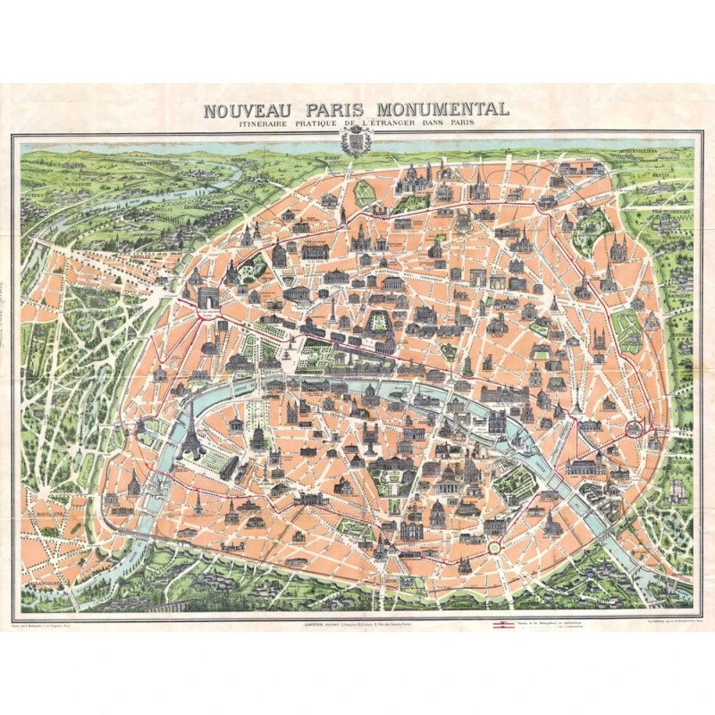 Puzzle 500 Pièces - Plan De Paris Monumental, 3 Puzzle 500 Pièces - Plan De Paris Monumental,