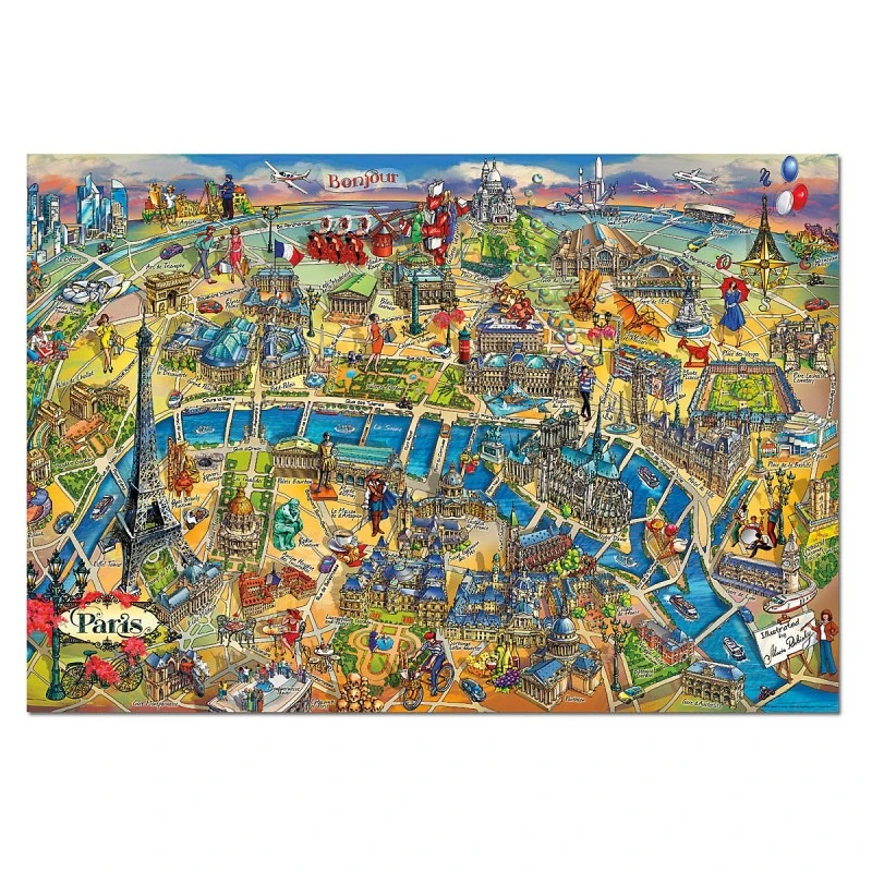Puzzle 500 Pièces - Plan De Paris 3 Puzzle 500 Pièces - Plan De Paris