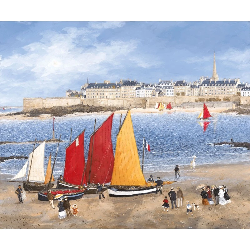 Puzzle 650 Pièces - Les Remparts De Saint-Malo, Fabienne Delacroix 3 Puzzle 650 Pièces - Les Remparts De Saint-Malo, Fabienne Delacroix