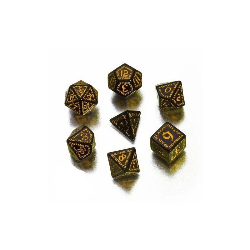 Set De 7 Dés Runic Noir Et Jaune 2 Set De 7 Dés Runic Noir Et Jaune