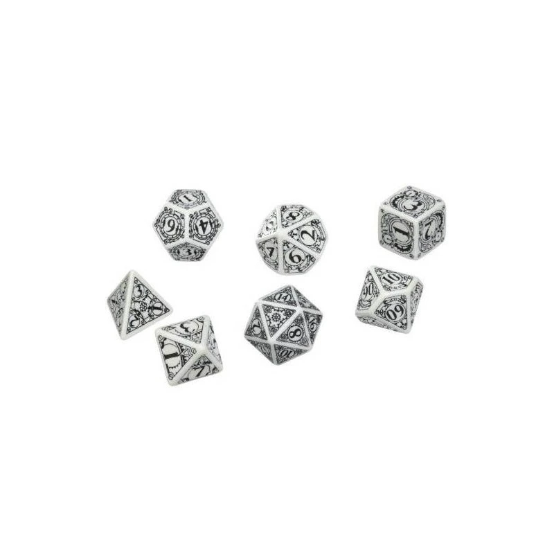 Set De 7 Dés Steampunk Noir Et Blanc 3 Set De 7 Dés Steampunk Noir Et Blanc